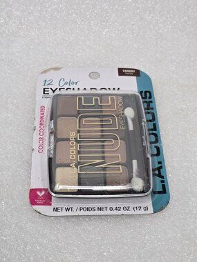 L.A. Colors 12-Color Eyeshadow Nude Palette Trendy C68682